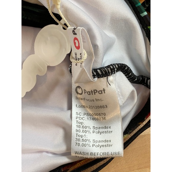 PatPat Floral‎ One Piece Swimsuit Criss Cross Straps Tropical Print S - Picture 5 of 7